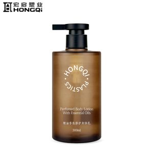 Chai nhựa PET mờ 300ml tùy chỉnh với vòi bơm lotion dùng cho serum dưỡng da, thiết kế in ấn tùy chỉnh, bao bì dầu gội đầu trống - Product Image 1