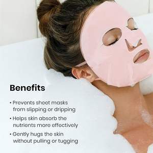 Support de feuille de soins de la peau de couverture de masque facial en Silicone réutilisable professionnel pour booster anti-âge et hydratation - Product Image 6