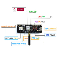 Nouveau TTGO T-Beam V1.2 ESP32 LORA 433/868/915/923MHZ WiFi sans fil BT Module GPS NEO-M8N 18650 support de batterie