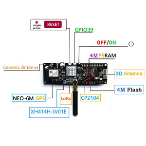 Nouveau <span class=keywords><strong>TTGO</strong></span> T-Beam V1.2 ESP32 LORA 433/868/915/923MHZ WiFi sans fil BT Module GPS NEO-M8N 18650 support de batterie - Product Image 6