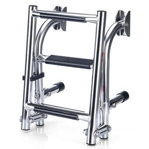 Stainless Steel Boat Ladder 3-<b>Step</b> <b>Foldable</b> For Marine Use With Non-Slip Treads - Product Image 2