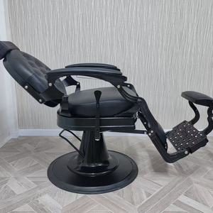High Quality Barbershop Furniture Black Gold Antique Styling Hairdresser <b>Chair</b> Adjustable Reclining Costom <b>Barber</b> <b>Chair</b> - Product Image 3