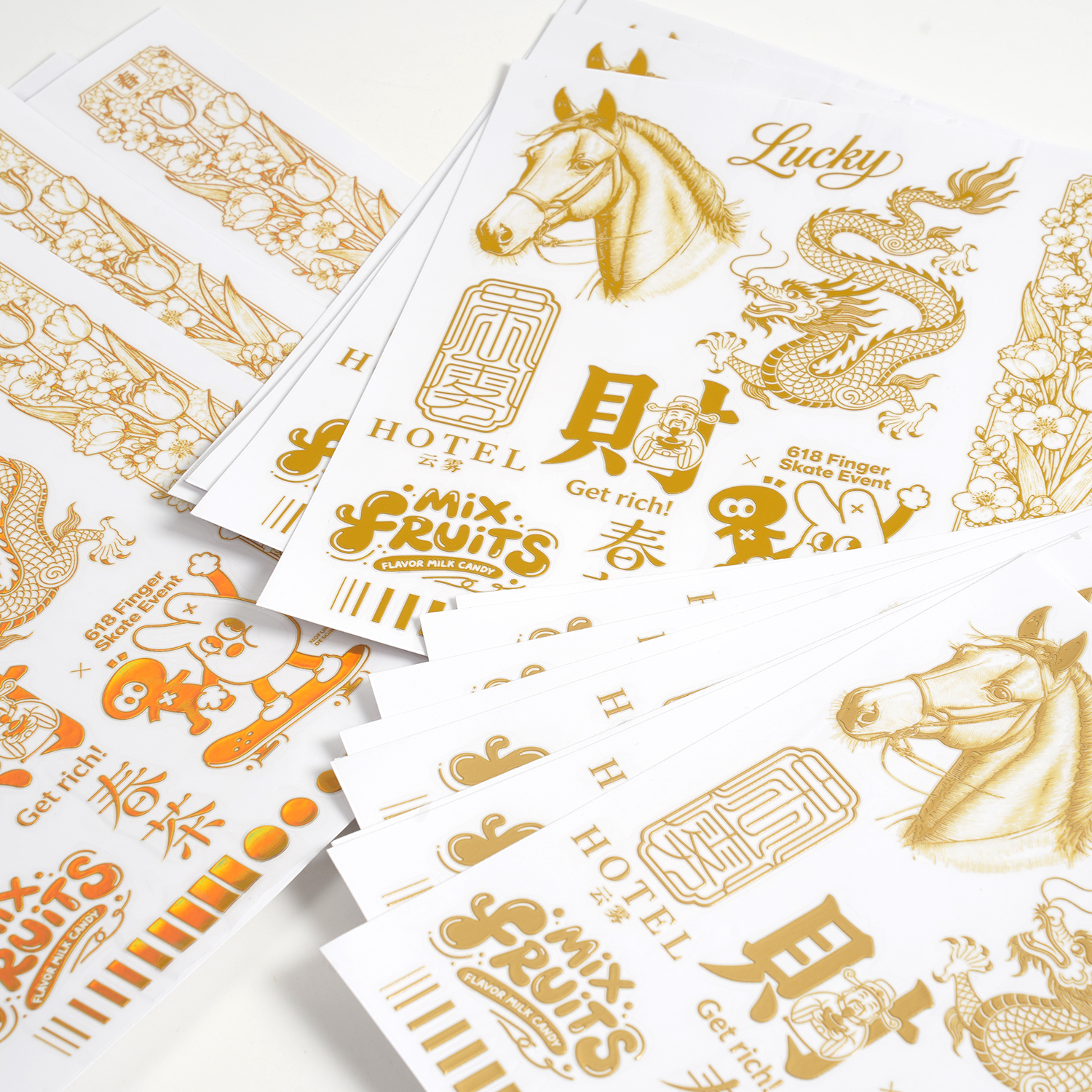 Waterproof Gloden UV DTF Transfer Printing Sticker Vinyl Hot Gold Labels Industrial Equipment Decoration Decal