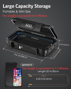 Portable Safe <b>Box</b>, Combination Security Case LockBox with Code, Waterproof Anti-Theft Mini Travel Safe <b>Box</b> with Removable Chain - Product Image 5