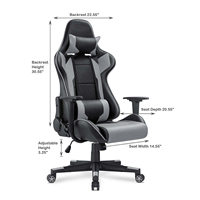 Chaise de bureau East Seat en cuir, pivotante et inclinable, style racer, pour le gaming et les jeux