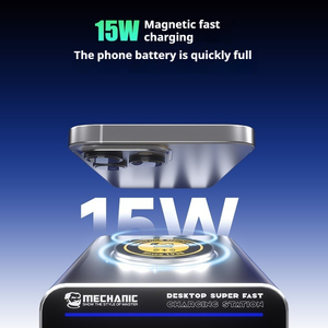 Estación de Carga Inalámbrica de Escritorio G-POWER GAN, Cargador Rápido PD de 15W para Teléfonos Móviles - Product Image 5