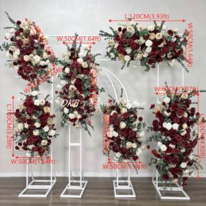 Arche florale en soie rose, arrangement floral pour la décoration de mariage, événements romantiques de mariage faits à la main - Product Image 2