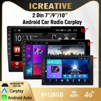 Radio para Auto de 1 Din 2 Din 7/9/10'' con GPS, Navegador, Apple CarPlay, Android Auto, Compatible Universalmente con Toyota, Volkswagen, Ford, Nissan