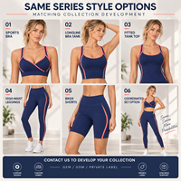 Soutien-gorge de sport personnalisé pour femme à double bretelle avec passepoil contrastant, maintien moyen, séchage rapide, pour le yoga, le fitness et l'entraînement