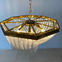Lustre LED personnalisé pour décoration intérieure, design moderne en verre pour hall d'hôtel, escalier, luminaire suspendu