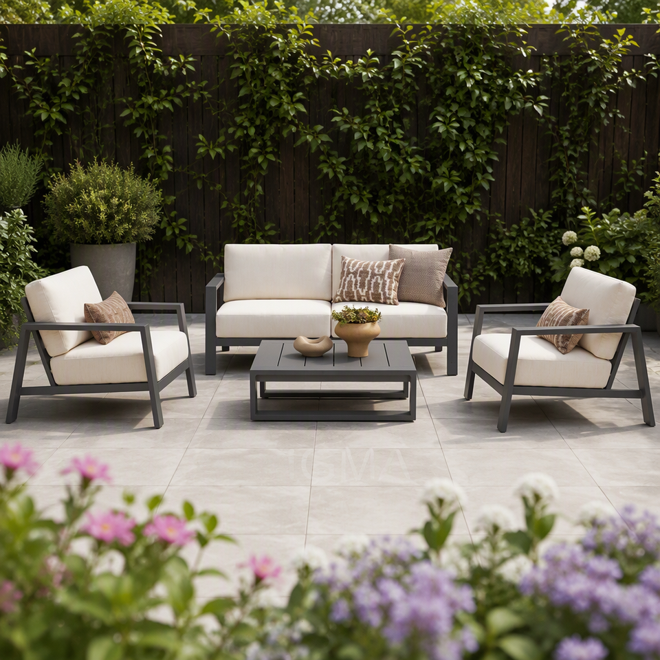 Arab Rust Outdoor Aluminum Single Sofa Chair Patio Garden Terrace Balcony Lounge ...