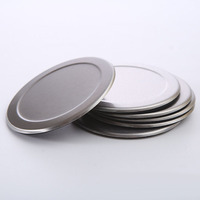 Sous-verres personnalisables avec logo, forme ronde, lot de 6, pour bière et café, en acier inoxydable