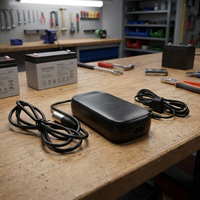 Chargeur de batterie enfichable 12V AC XIETONG C120 pour batteries au plomb/GEL, coque en aluminium, éclairage LED