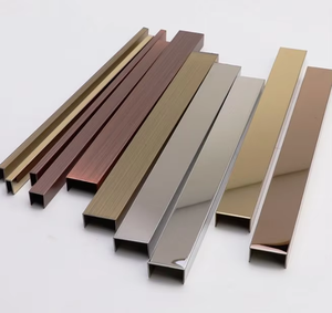 Profilo a forma di <span class=keywords><strong>U</strong></span> in alluminio 6063 per la decorazione della parete interna striscia protettiva per mobili con ossidazione del colore - Product Image 1