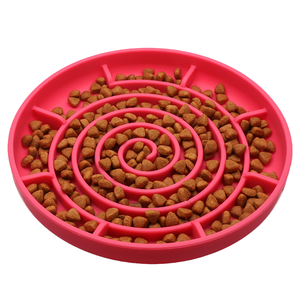 Custom Logo New <strong>Round</strong> Maze Silicone Slow Feeder <strong>Dog</strong> Pet Food Luxury Boutique <strong>Bowls</strong> with Suction Portable Style for Pets - Product Image 2