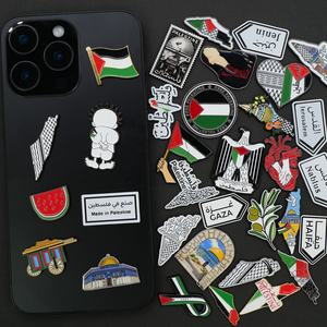 Venta directa de fábrica, insignias de Metal, pegatinas para teléfono, Palestina, varios estilos, aleación grabada, regalos para festivales, pegatinas 3D para teléfono - Product Image 1
