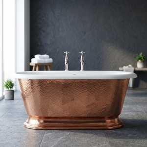 Baignoire ovale autoportante en cuivre, baril de bain classique pour adulte, pliable, écologique, spa portable pour la maison, artisanat indien - Product Image 3