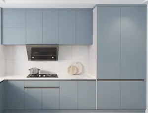 畅销可定制现代设计的铝制木纹厨柜，具有防水功能，包括水槽铰链