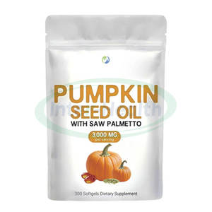 Ausreson Halal Organic Saw Palmetto y aceite de semilla de calabaza Softgels Cápsula Suplemento Aceite de semilla de calabaza con cápsulas de Saw Palmetto - Product Image 1