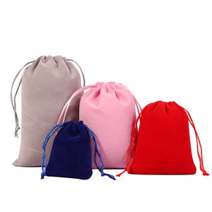 Flannel dây kéo đồ trang sức bao bì túi nhung túi màu sắc khác nhau kích thước tùy chỉnh in logo - Product Image 1