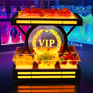 2-Tier LED Lighted Fruit Tray, 6+1 Compartment Luminous <b>Snack</b> Holder for Nightclub & <b>Bar</b> - Product Image 3