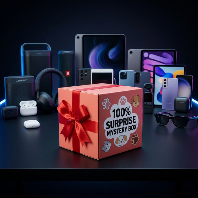 Electronics Gadgets and Products Basic Mystery Box with 1-3 Electronic Products/Accessories and Speaker for Wholesale Resale