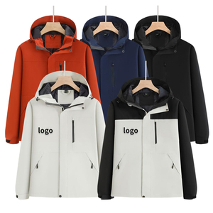 Vêtements pour hommes, imperméables, solides, pour l'automne et l'hiver, coupe-vent, imperméables, avec fermeture éclair, pour la course à pied, le cyclisme - Product Image 1