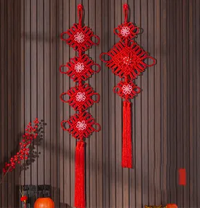 Küre parti dekorasyon parlayan kırmızı düğüm püskül aydınlık inci ile çin yeni yıl dekorasyon