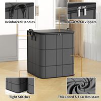 Sac de rangement pour couette en coton noir à grille, best-seller, boîte organisatrice de vêtements épaissie, grande capacité, solution de déménagement et d'emballage