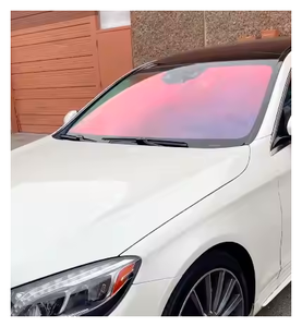 New 8x6' Fade Shade Window Tint Strip - Red/Pink Color For Car Windshield, UV Protection