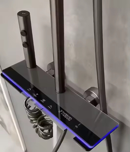 XG Luxury Modern Matte Black Wall-Mounted <strong>Shower</strong> Set Slide Bar Square <strong>Shower</strong> Head Rainfall Jet Temperature <strong>Control</strong> for Bathroom - Product Image 4