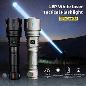 Lampe torche tactique EDC puissante et étanche, rechargeable, LED, avec batterie 18650, corps en alliage d'aluminium, pour la chasse - Product Image 4