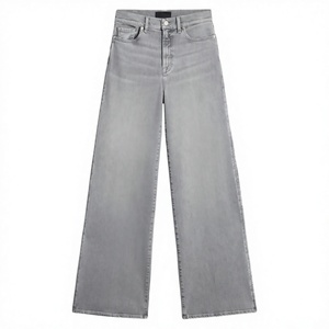 Jeans de Mezclilla de Cintura Alta para Mujer, con Logotipo Personalizado, Pierna Ancha, Estilo Baggy, Rectos, Tipo Mom Jeans, Casuales, Moda Urbana - Product Image 6