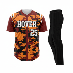 Uniforme de Béisbol y Sóftbol Transpirable de Alta Calidad, Diseño de Color Personalizado, 100% Poliéster, Impresión por Sublimación Completa - Product Image 1