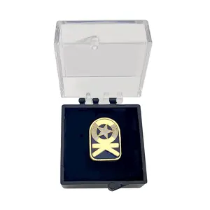 personalized acrylic gift box pin guangdong, black velvet badge plastic boxes for pin