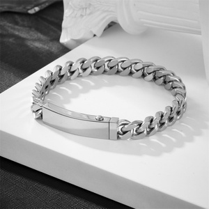 2024 New Design Wholesale <b>Men</b> Custom Mirror Polish 316L Stainless Steel Cuban <b>Bracelet</b> <b>for</b> <b>Men</b> - Product Image 3