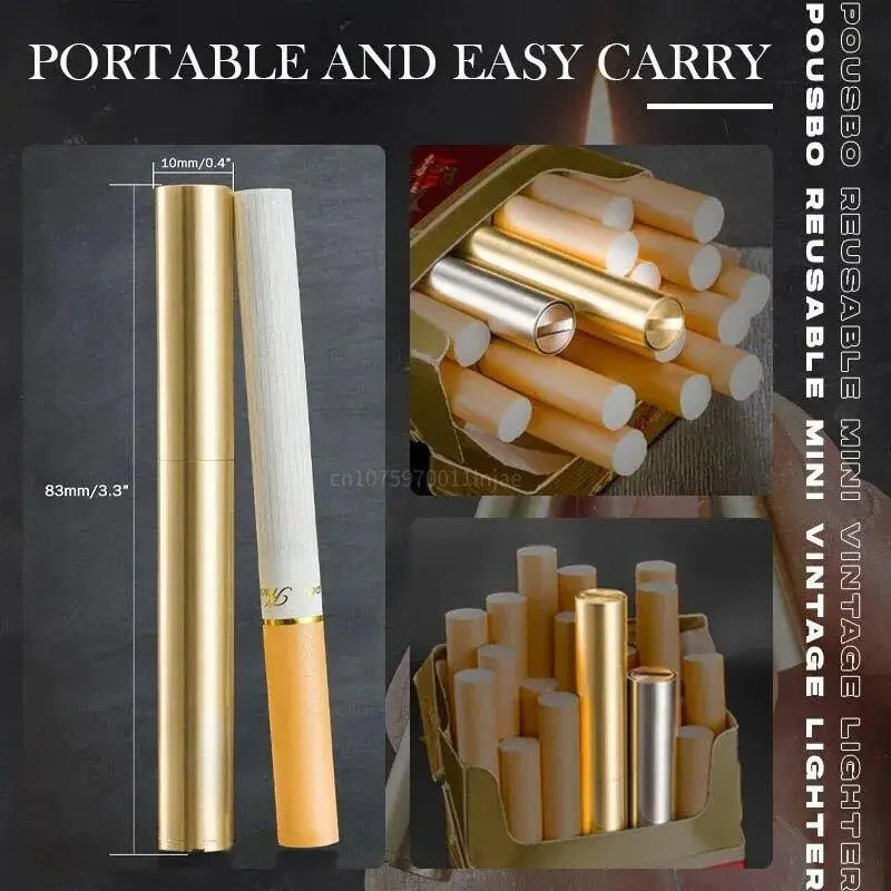 classic mini cigarette lighter Hot Sale Gold Mini Cigarette Lighter