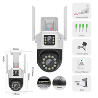 Caméra de sécurité sans fil à double objectif 4MP O-Kam, caméra PTZ extérieure compatible WiFi avec détection humaine, vision nocturne couleur