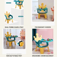 Chaise haute pour bébé, siège rehausseur réglable et amovible en plastique, facile à transporter, pour l'alimentation des enfants