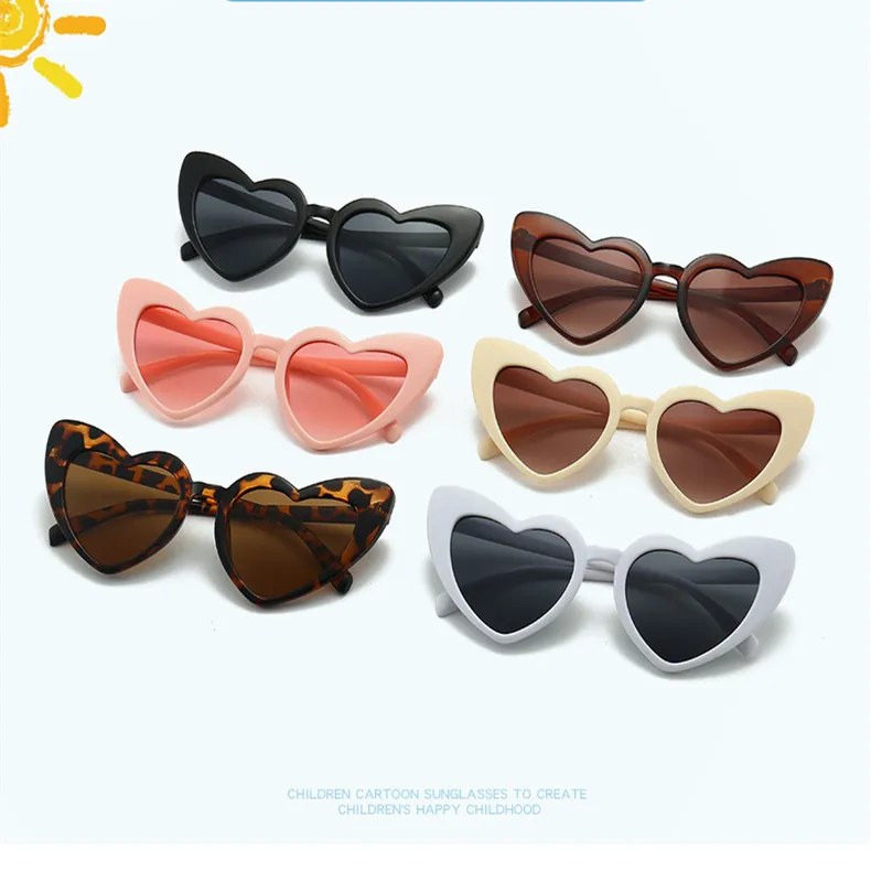 Lucky BLW08 Heart Shaped Children Fashion Sunglasses Girls Sun Glasses Kids Love Sunglasses 2022