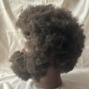 100% Afro Male Real Human Hair Mannequin Practice <strong>Training</strong> <strong>Head</strong> With Beard for Cutting Hairdressing Manikin <strong>Head</strong> - Product Image 4