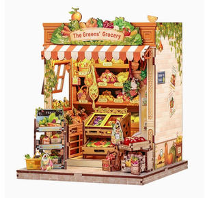 <span class=keywords><strong>CuteBee</strong></span> John's Hair Salon, puzzle 3D fait main, création DIY, scène miniature en bois - Product Image 5