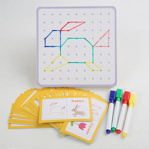 Juguetes Montessori de madera, tablero de clavijas, juego de mesa para niños con bandas de goma, forma de rompecabezas de madera a juego, tablero de dibujo de uñas de madera - Product Image 3