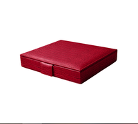 Ensemble de jeu de société haut de gamme Domino coffret cadeau artisanat à la main Style crocodile Turquoise dominos boîtes de rangement avec couvercle magnétique