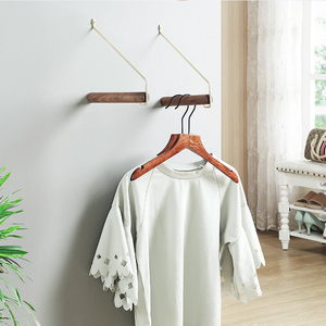 Hiện Đại Đồng bằng Gỗ Kim Loại lối vào tường cây Áo Nhỏ Chủ dọc tấm Tường mountable quần áo móc áo khô Giá đứng - Product Image 5