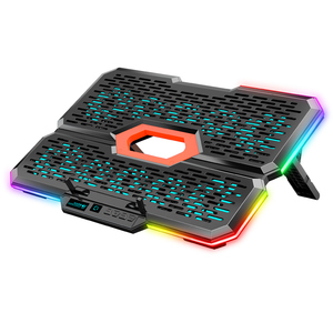 Support de refroidissement pour ordinateur portable avec ventilateur coloré, 10 ventilateurs, support pour ordinateur portable, <span class=keywords><strong>refroidisseur</strong></span> pour ordinateur portable de jeu de <span class=keywords><strong>17</strong></span> <span class=keywords><strong>pouces</strong></span> avec écran LCD - Product Image 2