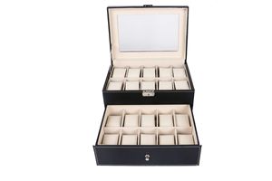 Wholesale Classic Custom Logo 6 Slots 12 Slots Case Watch <b>Storage</b> <b>Boxes</b> Watches Black PU Leather Watch Gift Box - Product Image 5
