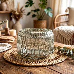 Support en verre électroplaqué pour bougie votive, diffuseur d'arômes floraux, fait main, résistant à la chaleur, décoration intérieure/extérieure - Product Image 1