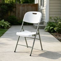 Chaise pliante en plastique écologique pour intérieur et extérieur, pieds en métal, légère, empilable, portable, chaise d'appoint pour chambre, école, parc