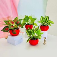 Fleur artificielle en pot, pot en plastique PVC, soie écologique, durable, moderne, décoration de bureau, table, maison, jardin, Saint-Valentin, nouveauté